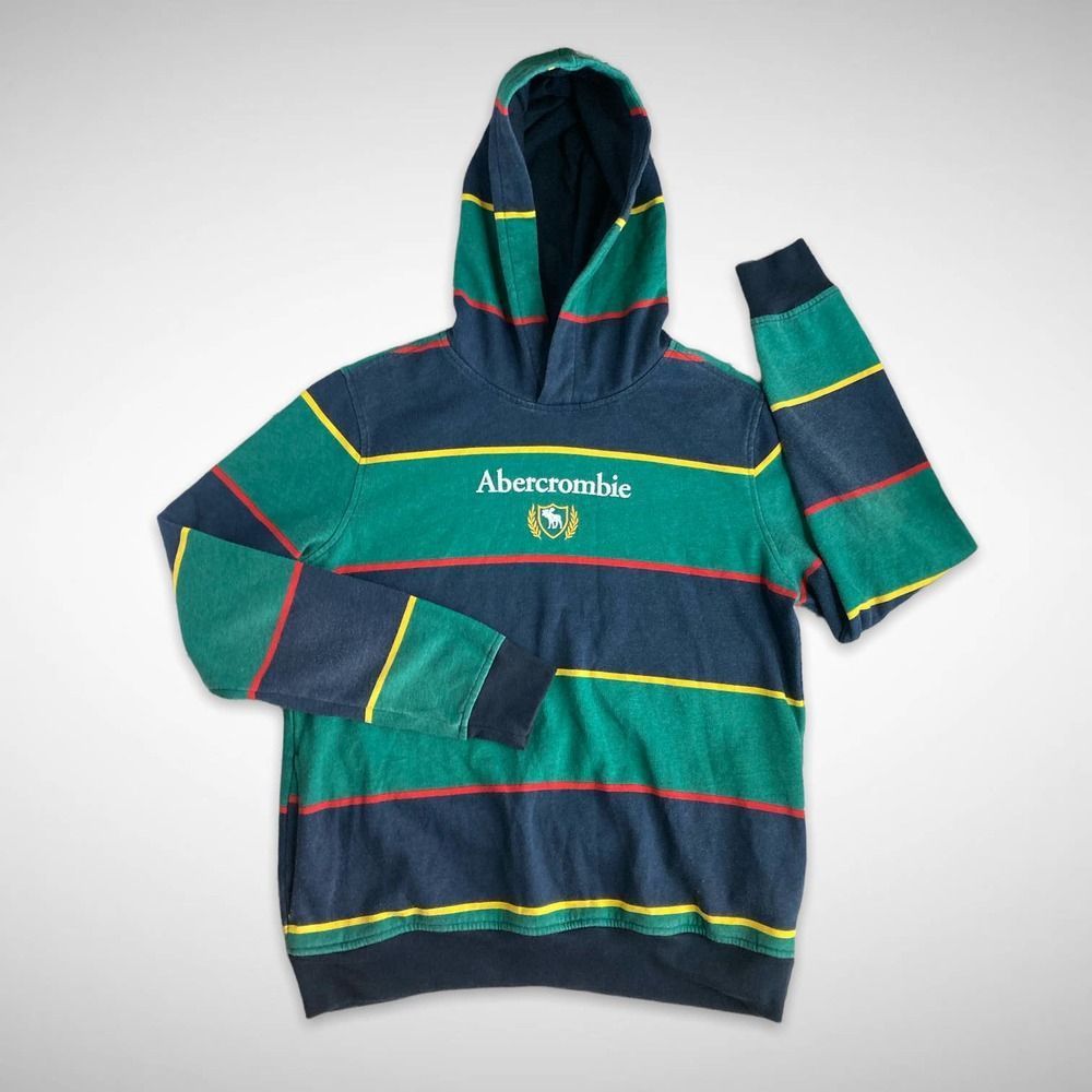 Abercrombie & Fitch Vintage Green Rugby Style Hoodie Kids 15/16